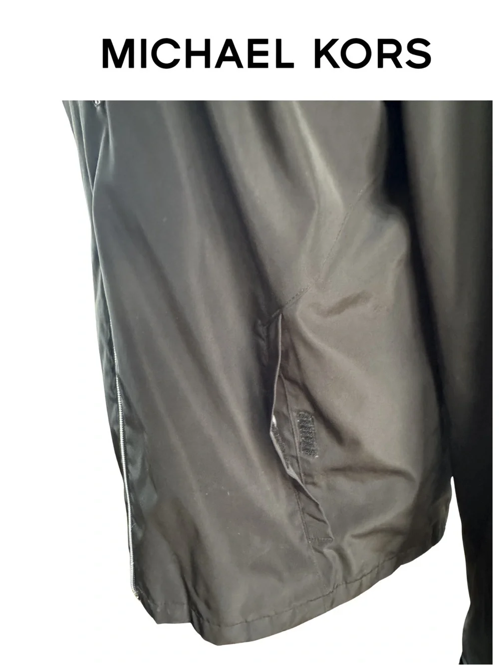 Michael Kors Men’s Black Lightweight Rain Resistant Zip Jacket Medium coat water